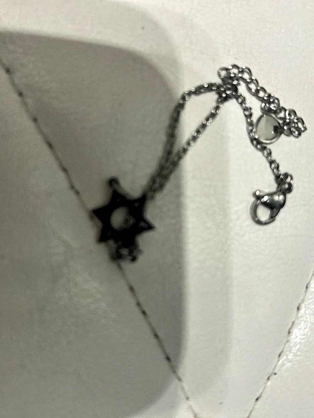 Star Pendant Necklace in Black & Silver